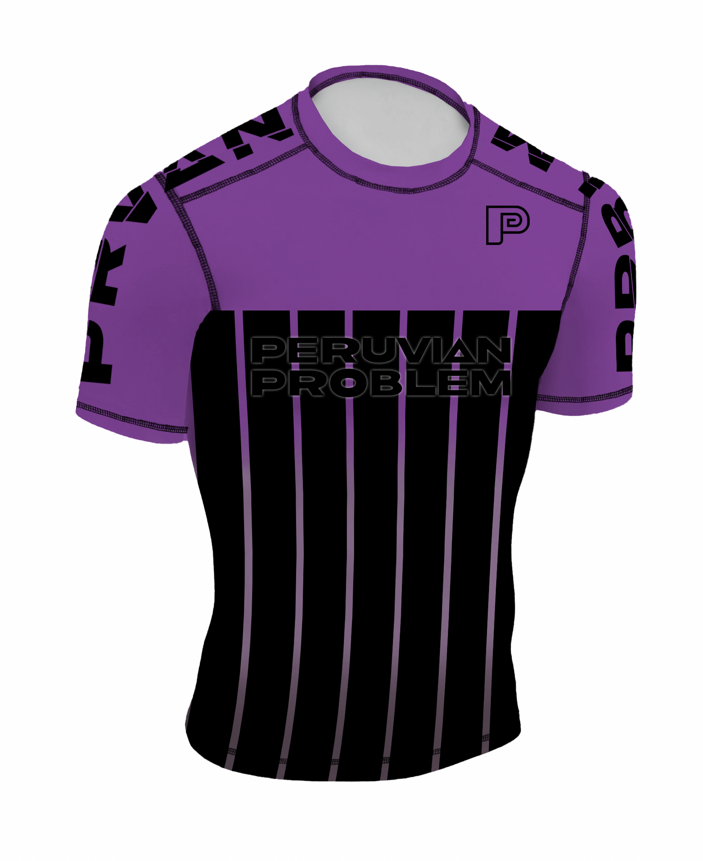 PURPLE RANK PERUVIAN PROBLEM RASH GUARD