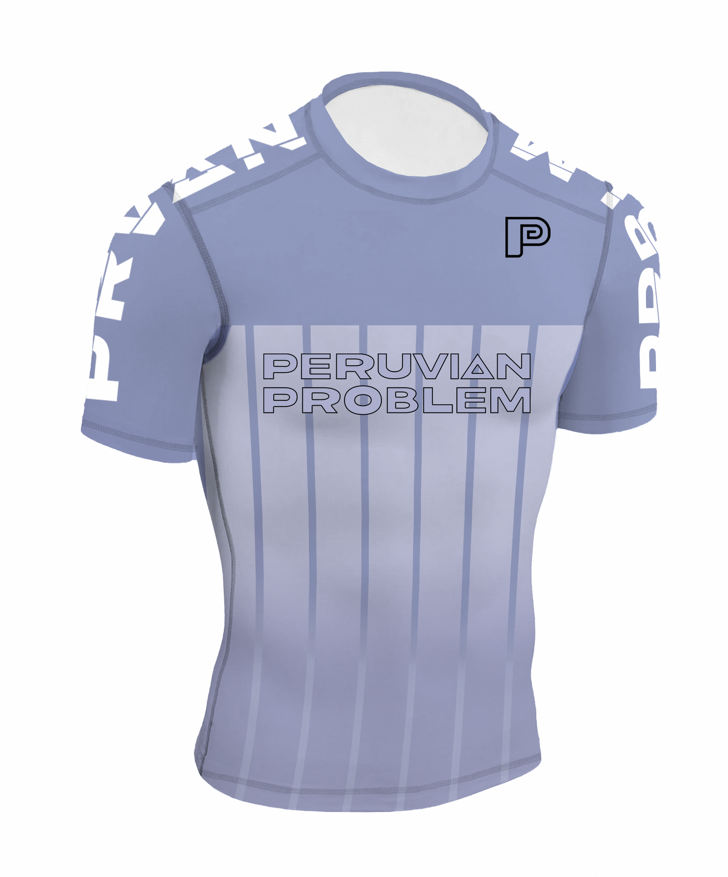WHITE RANK PERUVIAN PROBLEM RASH GUARD