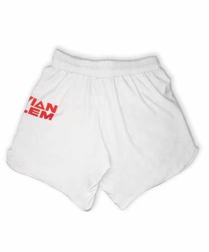 WHITE WITH RED PERUVIAN PROBLEM SHORTS