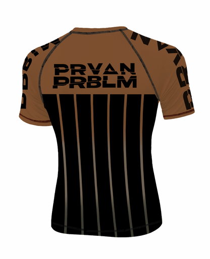 BROWN RANK PERUVIAN PROBLEM RASH GUARD