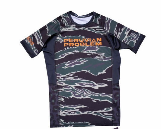LIMITED EDITION - CAMO PERUVIAN PROBLEM SHORT SLEEVE RASH GUARD